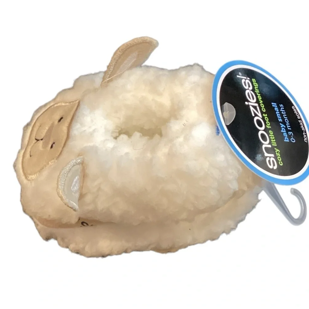Snoozies‎ Plush Sherpa Non-Skid Warm Baby Slippers Footies 0-3 Months Unisex